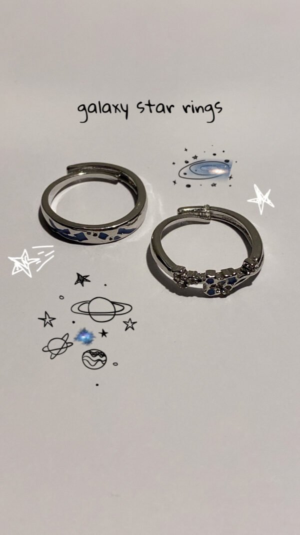 E9C7509E-DE32-4C12-BACA-BDC80FBA9C3B Galaxy Star Rings (Pair)