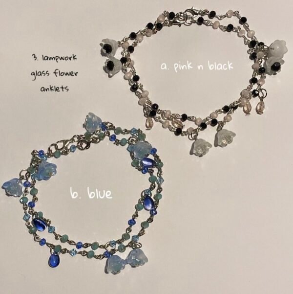 Lampwork Flower Anklets
