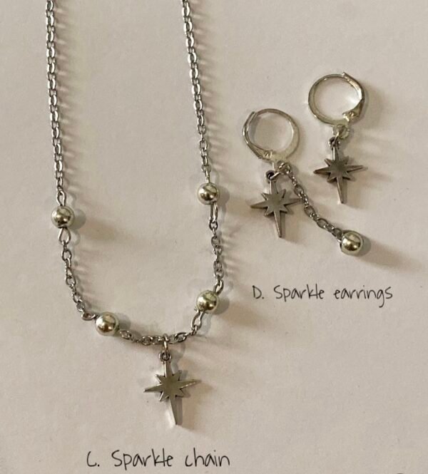 sparkle necklace and earrings